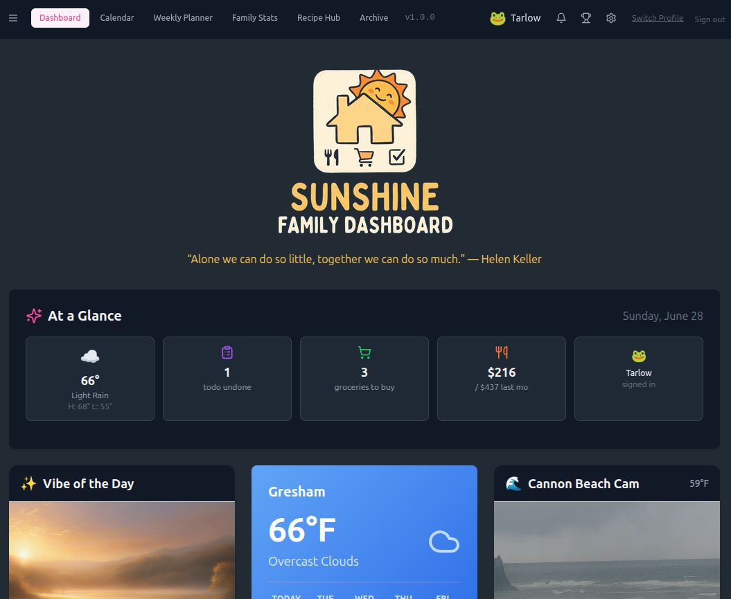Sunshine Family Dashboard project